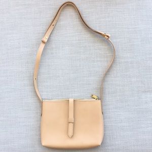Leather Nude Jcrew cross-body purse
